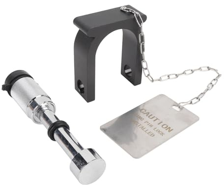 ZASCHMOY Candado para Remolque de Quinta Rueda con Etiqueta de Advertencia y 2 Llaves, Protección Antirrobo de Aluminio y Acero para King Pin de 2 Pulgadas