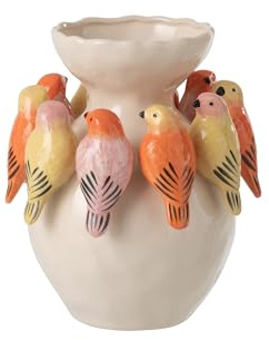 J-Line Vase Vogel – Keramik – Mehrfarbig – Small