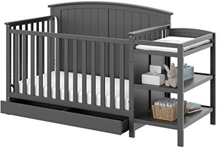 Storkcraft Steveston 5-in-1 Convertible Crib & Changer, Gray