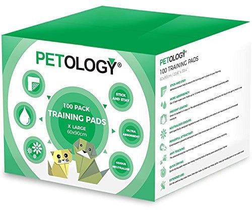 PETOLOGY® 100 Count, 60 cm x 90 cm Extra Large Size Training Pads Puppy Dog Cat Super Absorbent Odourless Pads Pee Toilet House Training (Size: Extra Large 60cmx90cm 100 Pads)