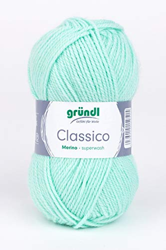 Gründl Wolle Classico, Merino superwash,50 gr. tolle Farben zum Stricken u. Häkeln, (07 mint)