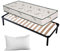 EVERGREENWEB Ensemble Matelas et Sommier Simple 80x190 cm Oreiller en Mémoire Gratuit| Kit Matelas en Tissu Aloé Vera 20 cm de Hauteu avec Sommier Cadre de lit avec 4 Pieds Inclus
