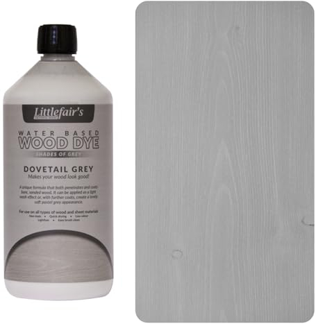 Littlefair's Holzlasur 1ltr - Holzlasur Innen - Holz Lasur Für Natürliche Holzmaserung - Wasserbasierte Wood Stain - Schnell Trocknend & Umweltfreundlich - Farbe: Schwalbenschwanzgrau