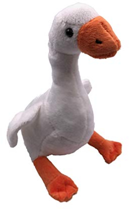 Onwomania Plüschtier Kuscheltier Stoff Tier Gans weiß Vogel Ente 23 cm