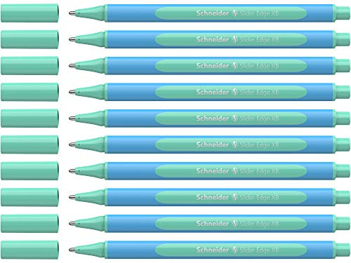 Schneider 152224 Slider Edge Pastell XB Kugelschreiber (Dreikant-Stifte mit Strichbreite XB) 10 Stück mint