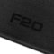 online-fussmatten OFM-Q300_F20-300 Passform Velours-Fußmatten mit Bestickung F20 und Rand in Schwarz