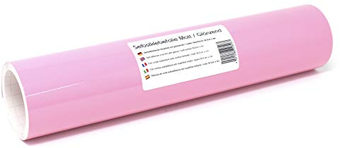 Finest Folia 3m x 31cm Plotterfolie 105 Farben Matt/Glänzend Selbstklebend Bastelfolie zum Plotten Möbelfolie (429 Pastell Rosa, Matt)