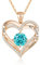CDE Necklaces for Women Birthstone Pendant, Sterling Silver Love Heart Rose Gold Jewellery Gifts for Mum Her Wife Girlfriend Anniversary Birthday Mothers Day (925 Sterling Silver, Rose Gold-12-Dec)