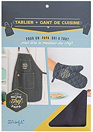 Mr. Wonderful Sr. Maravilloso delantal + guante de cocina, no hay mejor chef que papá