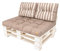 PillowPrim Palettenkissen - Sitzkissen - Komfort für Sofa & Couch - Perfekt für Balkonmöbel & Garten - Weich & langlebig - 120x80 + 2x60x40 cm, Beige mit Streifen