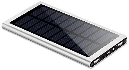 WFEI 50000Mah Solar Power Bank Ultra-Thin Mobile Power Bank Dual USB Phone Charger Flashlight Powerbank Portable Pover Power Bank,C