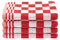 ZOLLNER Set de 4 Serviettes pour invités, Coton, 50x50 cm, Rouge à Carreaux