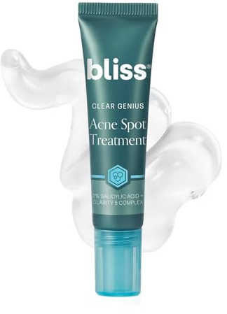 Bliss Clear Genius Akne-Spot-Behandlung, maximale Stärke, 2 % Salicylsäure, reduziert Hautunreinheiten, sauber, vegan, frei von Tierversuchen, 0,5 Fl Oz