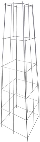 Windhager Struttura per arrampicata a piramide per le piante, metallo, 16-40 x 144 cm, argento, traliccio da giardino, supporto per piante, ausilio per l'arrampicata delle piante, antiruggine