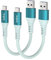 Maxonar Lot de 2 câbles USB C Courts 20cm/0,2m 10Gbps USB3.2 Gen2 Câble de données Type C Android Auto QC3.0 3.1A USB A vers C pour Samsung Note20 Galaxy S23/S22/S21 Z Flip5 Pixel 8 OnePlus11 Vert