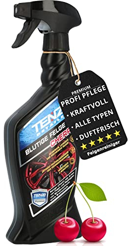TENZI Premium Felgenreiniger Kirschgeruch Blutige Felge (600ml) für Auto & Motorrad - kraftvolle, Felgenpflege, pH neutral mit Wirkindikator - Reiniger für Alufelgen, Stahlfelgen, Chrom, lackierte