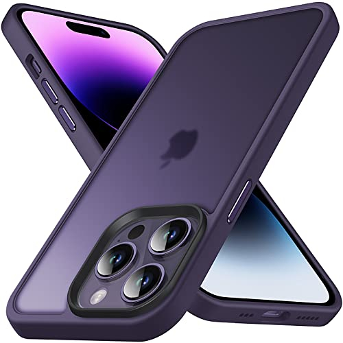Anqrp Zero Seriesr Kompatibel mit iPhone 14 Pro Max Hülle, Minimalistische Transluzente Matte Schutzhülle, Military Grade Handyhülle für iPhone 14 Pro Max mit Flüssigsilikon 6,7 Zoll, Dunkel Violett