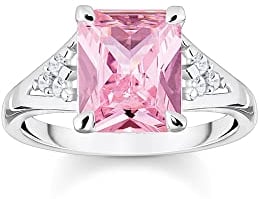 THOMAS SABO 2 Ring mit pinken und weißen Steinen Silber 925 Sterlingsilber TR2362-051-9