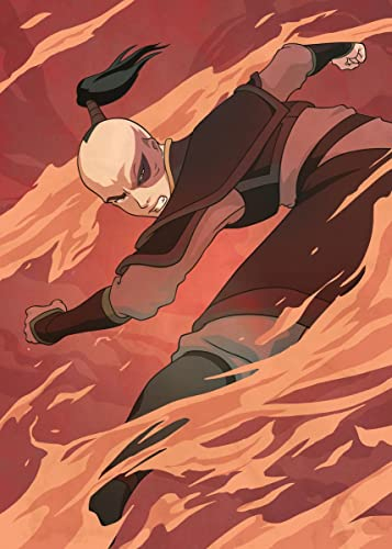 Displate - Metallposter - Magnet-Montage - Avatar: The Last Airbender - Character Elements - Zuko Elements - Größe M - 32x45cm Matt