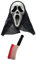 labreeze Scream Mask with Hood, Ghost Killer Face Mask, Fake Blooded Cleaver Weapon Prop - Halloween Horror Fancy Dress Set