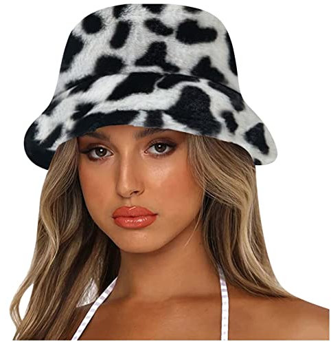 FLYIFE Warme Mütze Becken Warm Leopard Eimer Für Frauen Hut Eimer Kappe Dick Gedruckt Männer Baseball Caps Kinder Angeln Hut 56/Black/One Size