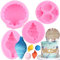 RFGHAC Set di 4 stampi in silicone a forma di conchiglia, per decorare torte, cupcake, pasta di zucchero, pasta di gomma al cioccolato