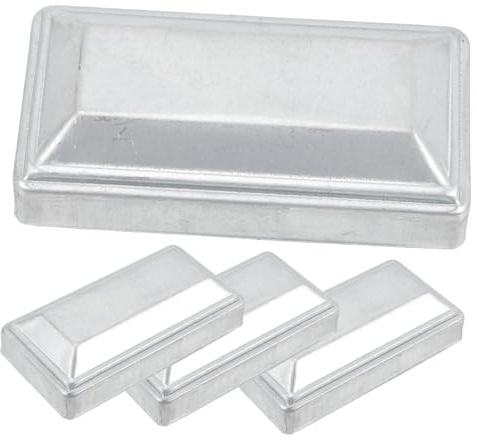 4 Stück Rechteckige Eisenpfostenabdeckungen Für Zaunpfosten - Dekorative Und Langlebige Postkappen Für Garten Geländer Und Verkehrsabsperrsäulen