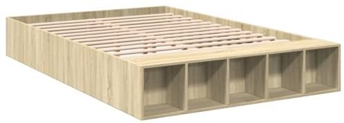 vidaXL Bettgestell, Bett mit Stauraum für Schlafzimmer, Bettrahmen mit Lattenrost, Schlafzimmerbett Doppelbett, Sonoma-Eiche 160x200cm Holzwerkstoff
