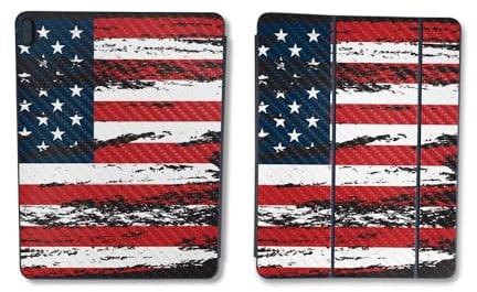 MightySkins - Skin protettiva in fibra di carbonio compatibile con Apple Smart Folio per iPad Pro 11 (M2) 2024, motivo bandiera Tattered, pellicola protettiva in vinile 3M, facile da applicare,