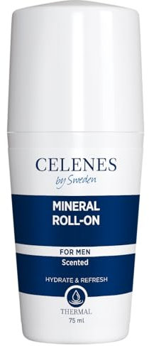 Celenes by Sweden Thermal Mineralischer Deo-Roller für Männer - Aufhellende Wirkung, Aluminiumfrei, Parabenfrei, 75ml - 2ER PACK