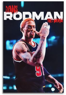 HDUSMTBL Dennis Rodman-Figuren-Poster, Sänger, Schauspieler, Sportler, Druck, Signatur-Poster, Portrait-Poster, Wanddekoration, Leinwand, Maler, Hausdekoration, Ästhetik, 30 x 45 cm, ungerahmt, 20