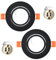 Colexy 2 Stück LED Einbaustrahler 230V IP44 Rahmen mit GU10 Fassung, Aluminium Deckenspots Schwarz, Rund Flach LED Spots Badezimmer Einbauspots Spot Einbaurahmen 68mm lochmass für Außen- Innen