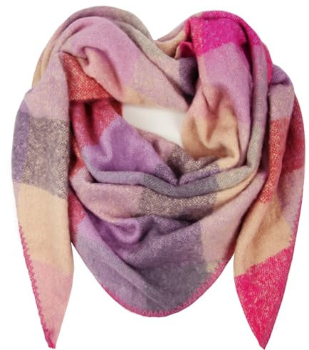 Glamexx24 XXL Schal Damen Schal Halstuch Unisex Schal Poncho Dreieckige Form Winterschal Kariert Schal