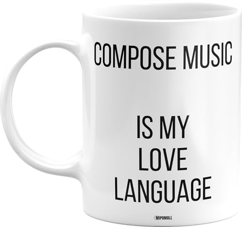 MIPOMALL Valentine Mug Gifts for Compose Music Lovers, Compose Music is My Love Language, Coffee Mugs Tea Cup - wmE7x049