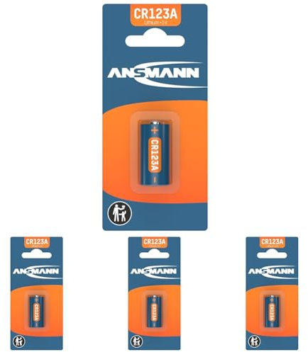 Ansmann CR 123 A Photo Lithium Blister Pack pour Appareil Photo avec Capacité nominale: 1500 mAh (Lot de 4)