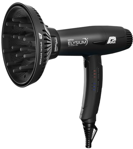 Parlux Elysium + Magic Compact Schwarz - Haartrockner mit Diffusor