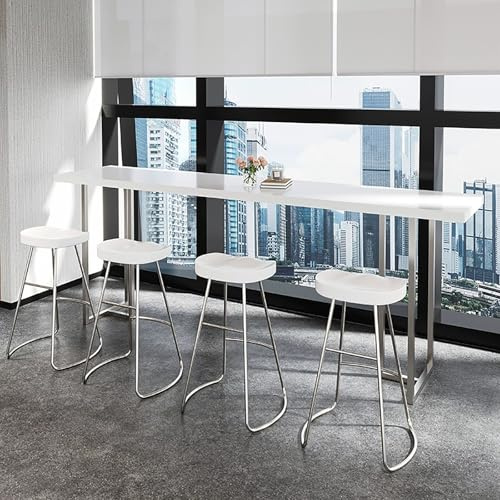 FQMYLTYN Stehtisch, Moderner Konsolentisch aus Acryl, Schmale Küchentheke, Tischplatte aus Massivholz, für Bistro, Pub, Café oder Zuhause, ohne Hocker(White,79in)