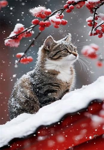 Puzzle 120 Pezzi Gatto Animale Nevi Puzzle Classici, Giochi Rilassamento e Intelligence, Puzzles Impossible, Idea Regalo Uomo e Donna