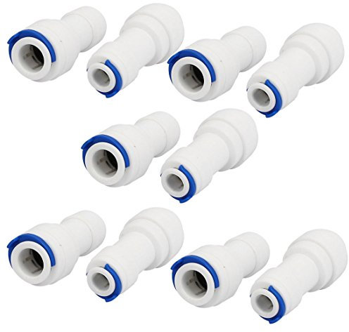 sourcing map 10 Stk. Eindrücken Passen Schnellverbindung 3/8 Rohr zu 1/4 Rohr für RO Wasser de