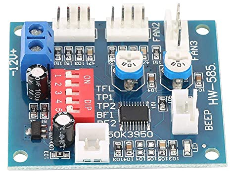 PWM Standalone Lüftersteuerung, DC 12V 4 Draht Thermostat, PWM Regler Lüfter Drehzahlregler mit Sensor, DIY Regler Modulplatine für PC Lüfter Temperaturregler + Buzzle & Probe