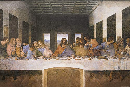 1art1 Leonardo Da Vinci XXL Poster Das Letzte Abendmahl, 1494–1499 Plakat | Bild 120x80 cm