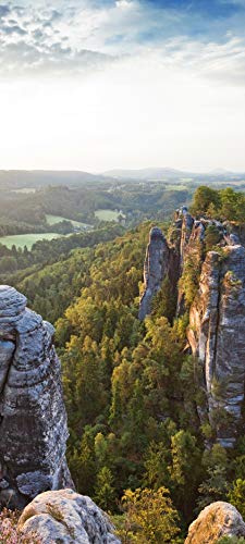 Türtapete selbstklebend | Elbsandsteingebirge Sächsische Schweiz | in 90x200 cm | einteilig Türaufkleber Türfolie Türposter | Wand-deko Dekoration Wohnung | TF70109b