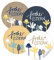 Ostersticker Mix frohe Ostern - 24 gemischte selbstklebende Aufkleber mit Blumen, Osteraufkleber Für Kinder & Erwachsene im Scherenschnitt Design, Beige Blau Gelb Weiß, zum Ostergrüße Verzieren