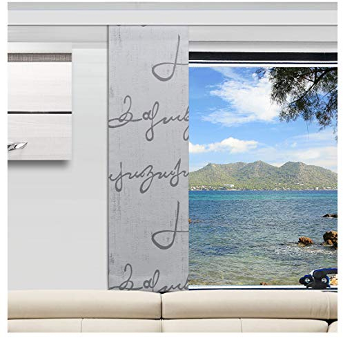 SeGaTeX home fashion Caravan-Flächenvorhang Ivo| Höhe 40 –120 cm Nach Maß | Grau Flächengardine für Caravan Wohnwagen Wohnmobil