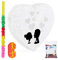 Relaxdays 4 TLG. Pinata Set Hochzeit, XXL Konfetti Sack 0,28 kg, Pinatastab mit Augenbinde, Herzpinata, Pinatastock & Maske, bunt