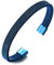 COOLSTEELANDBEYOND Elastische Verstellbare-Edelstahl Blau Gitter Stahlkabel Armband Herren Damen, Armreif