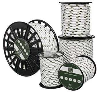 KIS Premium Quality Double Braided Polyester Rope 10 MM (3/8'' 100 ft) - Multi Size - Heavy-Duty Extra Strength - Multi-Purpose Rope, Sailing, Crafting, Camping Rope, Nylon Rope- Made in Turkey