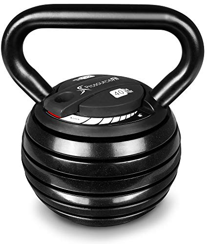 ProsourceFit Adjustable 40-lb Cast Iron Kettlebell Weight Set for Home Gym Strength Training