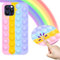 Kare & Kind 1 x Push to Pop Bubble Sensory Fidget Toy Silikon Handyhülle kompatibel mit iPhone 11 Pro Max 16,5 cm - Anti-Angst Werkzeug Schutzhülle - Rainbow Colored Shockproof Accessory