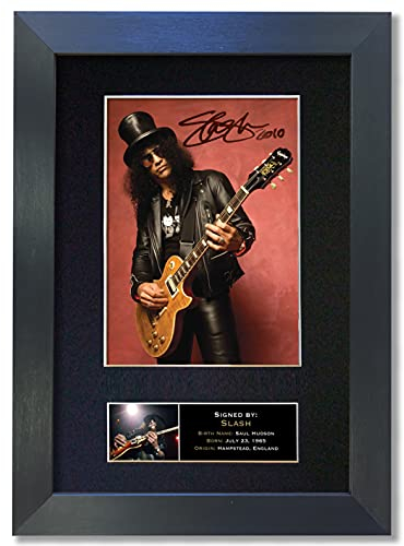 Slash Guns N Roses Signed Reproduction Autograph Mounted Photo Print A4#95